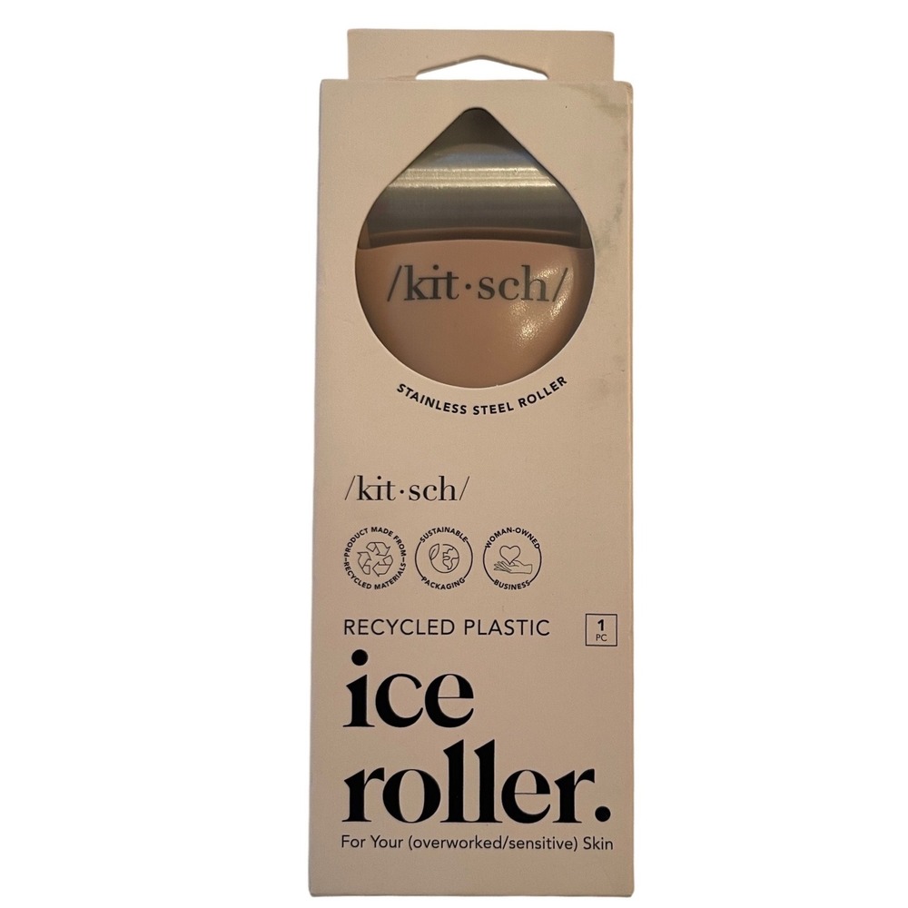 Kitsch Recycled Plastic Ice Roller Terracotta Stainless Steel Facial Tool NEW